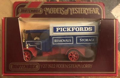 #179 Matchbox, Models of Yesteryear, Y-27/1922 Foden Steam Lorry, "Pickfords" - Bild 1 von 2
