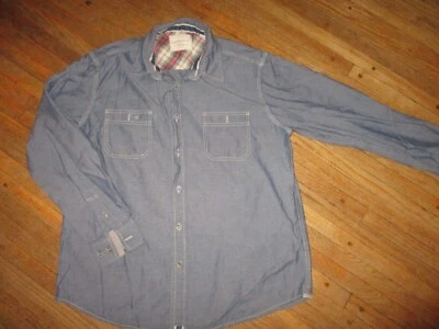 CAMISA VAQUERA MARCA VINTAGE RESISTENTE A LA INTEMPERIE Manga Larga Costuras en Contraste PARA HOMBRES GRANDE Foto 1 de 4