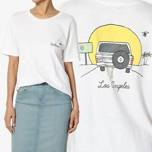 TheMogan Los Angeles Car Print Boyfriend O Neck Short Sleeve Slub Unisex T-Shirt - Picture 1 of 14