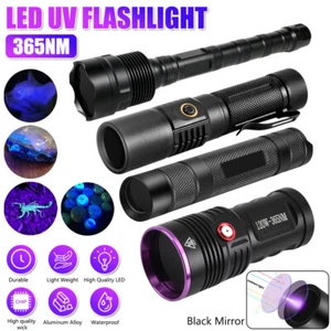 5W-120W High Power LED UV Ultra Violet Blacklight Flashlight 365nm Rechargeable - Picture 1 of 29
