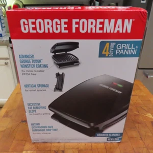 George Foreman 4 Portionen abnehmbare Platte Grill und Panini Presse, GRP340FB L9.24 - Bild 1 von 8