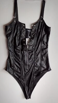 CBR CHIC ROSA BOUTIQUE TALLA MEDIANA IMITACIÓN CUERO MONO PELUCHE NEGRO NUEVO CON ETIQUETA Foto 1 de 4