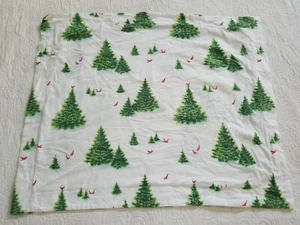 Garnet Hill Flannel Standard Sham Trees Red Bird Cardinals Christmas Winter - Picture 1 of 6