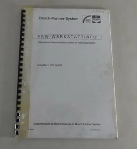 Manuel D'Atelier De Bosch pour VW Golf III+Vento Support 03/1994 - Photo 1/3