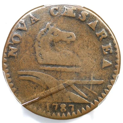 1787 M 33-u R-4 PCGS VF 20 Sm Plan, Pl Shield New Jersey Colonial Copper Coin - Image 1 of 3