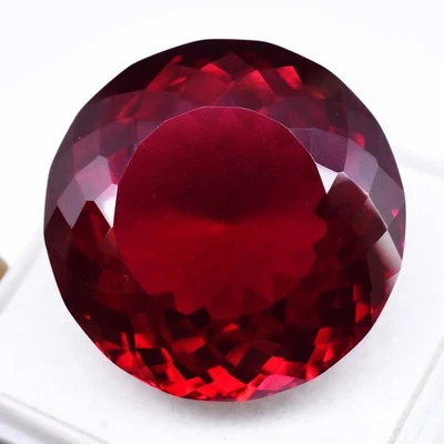 48.25 Ct Natural Certified Mozambique Ruby Vibrant Blood Red 22mm Round - Image 1 of 4