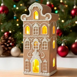 Cynkeyee Gingerbread House Christmas Decorations Indoor - Resin Gingerbread H... - Picture 1 of 7