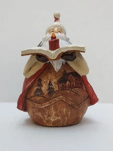 Vintage Resin Santa Claus w/ Book And Candle Figure - Picture 1 of 16