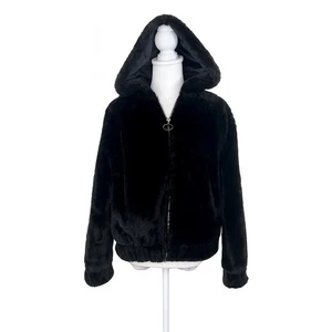 Chaqueta Wild Fable negra de piel sintética con capucha cremallera completa XS - Imagen 1 de 12