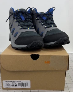 Merrell Boy's Oakcreek Mid Top Hiking Shoes Gray/Blue Sz. 6 Youth NEW - Picture 1 of 7