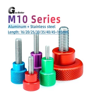 M10 Knurled Thumb Screws Aluminum + Stainlessl Hand Grip Knob Bolts High Type - Picture 1 of 14