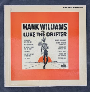 VIntage HANK WILLIAMS as LUKE THE DRIFTER Original 1955 MICROGROOVE LP MGM E3267 - Picture 1 of 4