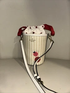 BOLSO BANDOLERA KATE SPADE BORDADO PAJA LADYBUG CILINDRO CUBO - Imagen 1 de 11