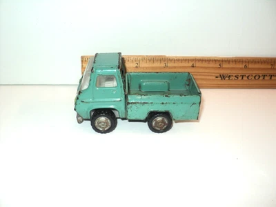 Marx Pressed Steel Pickup Truck Vintage Patina 3 1/2" Long Aqua Made in Japan - Image 1 of 4