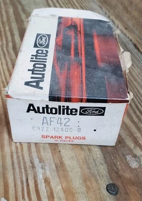 NOS FORD C9ZZ-12405-B AF42 AUTOLITE SPARK PLUGS 351C 429 - Image 1 of 4