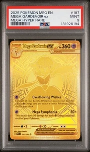2025 POKEMON MEGA EVOLUTION MEGA HYPER RARE #187 MEGA GARDEVOIR EX PSA 9 GOLD - Picture 1 of 3