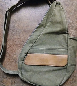 LL Bean Ameribag Healthy Back Bag Crossbody Sling Canvas/hellbraun/Leder - Bild 1 von 10