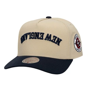 Men's Mitchell & Ness Cream/Navy New England Revolution Upside Down Pro Pinch - Picture 1 of 4
