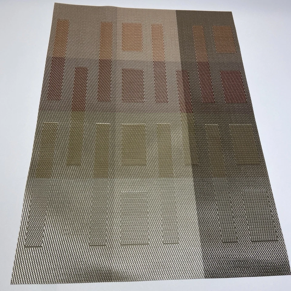 Mainstays Placemats (4) 13" x 18" Easy Care, Wipe Clean, Blocked, Taupe & Beige - Image 1 of 4