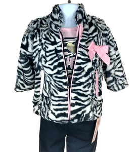 Infant Baby Girl Clothes Set Tops Pants Coats Casual Outdoor Outfit Faux Fur 18M - Picture 1 of 11