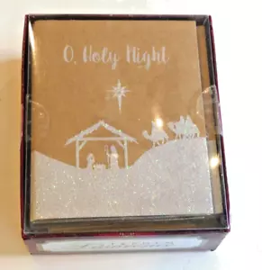 Stephen Lawrence O Holy Night Glitter Cards Natale Festività Religiosa Natività - Foto 1 di 9