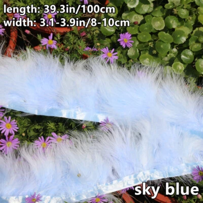 Cinta de piel sintética de pluma de 1 m flecos recorte manualidades de costura hágalo usted mismo material decoración Foto 1 de 4