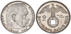Drittes Reich - Deutschland 2 Mark 1938 G 3. Reich 2 Reichsmark Paul von 109077 - Bild 1 von 1