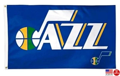 Bandera Jazz 3X5 Utah Hombre Cueva Banner Baloncesto Envío Rápido EE. UU. 3x5 Foto 1 de 4