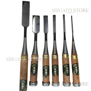【Vintage Japanese Chisel 6set Nomi】Hand Plane Saw Iron Hammer Hand Tool Rare - Picture 1 of 11