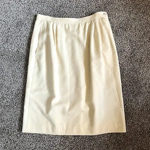 Vintage Valentino Cream Wool Pencil Skirt 70s 80s Made in Italy Size 48 - Picture 1 of 3
