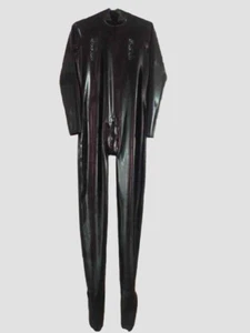 100% Latex Rubber Catsuit Bodysuit Jumpsuit Zentai Chest Zips 0.4MM S-XXL - Picture 1 of 2