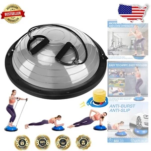 Half Balance Ball Trainer with Resistance Bands - Portable Home Gym Essential - Picture 1 of 9