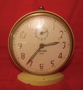 Ancien réveil rond Bayard Ténor jaune - Horloge - Pendule - Old Clock - Picture 1 of 9