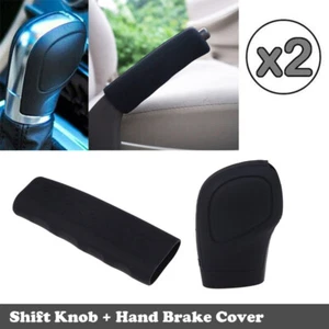 NEW Black Car Gear Stick Shift Knob+Hand Brake Cover Universal Sleeve Shifter - Bild 1 von 7