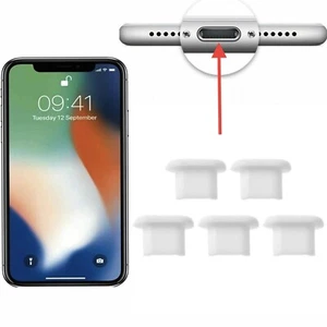 5x TAPON ANTIPOLVO SILICONA PUERTO DE CARGA IPHONE 5s 6 SE 7 8 X XR XS 11 PRO - Zdjęcie 1 z 1
