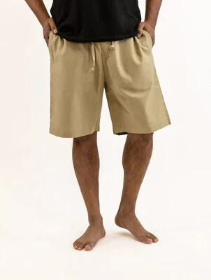 Men's Hemp and Organic Cotton Drawstring Shorts Blue/Black/Beige/Natural S-XXL - Image 1 of 4
