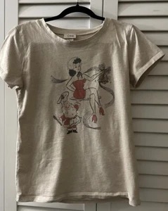 Mischief Made Creme Pinup Santa XL Baumwolle T-Shirt Damen Retro Weihnachtsmann - Bild 1 von 5