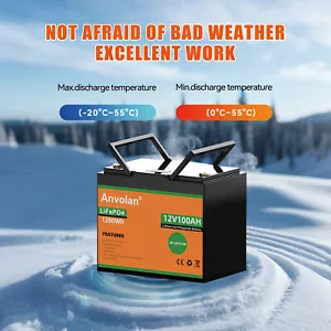 Lithium Batterie LiFePO4 100Ah 12V Akku BMS Solarbatterie Solaranlage Boot RV - Bild 1 von 12