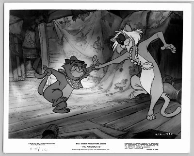 Disney The Aristocats 1996 Filme Dois Gatos Dançantes Estampa 8x10 Animação Vintage - Imagem 1 de 2