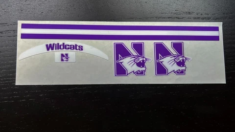 Northwestern Wildcats Mini Football Helmet Decal Set Cover