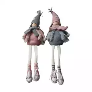 Deko Winterkinder XXL 46cm Winterpuppe Weinachtfiguren Dekofiguren Wintermädchen - Bild 1 von 4