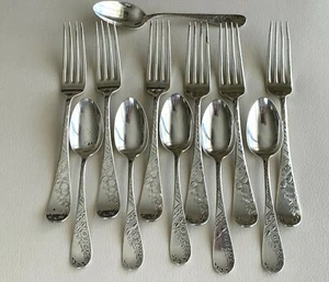 Antike Sterling Silber W. A. Chamberlin Gabeln und Teelöffel 401 Gramm - Bild 1 von 6