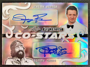 JEREMY RENNER & TOMMY CHONG  2020 POP CENTURY AUTOGRAPH CARD 8/15 SILVER
