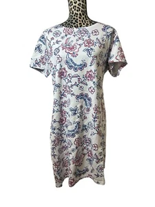 New Joules Riviera Print White Floral Dress Size 14 100% Cotton - Picture 1 of 8