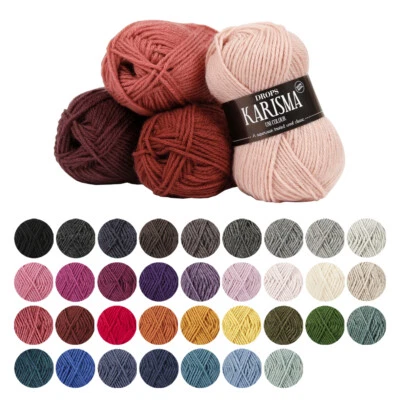 DROPS Karisma Lana Hilo Doble Tejido Crochet Superwash 50g Bola Todos los Tonos
