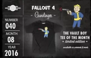 Fallout Vault Boy of the Month T Shirt Gunslinger Men's Size XL NIB #50 3 4 76 - Picture 1 of 3