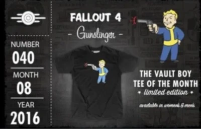 Fallout Vault Boy of the Month T Shirt Gunslinger Men's Size XL NIB #50 3 4 76 - Image 1 of 3