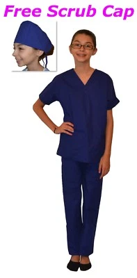 Conjuntos de esfoliantes infantis azuis reais para médicos e enfermeiros infantis - Imagem 1 de 4