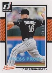 2014 DONRUSS #103 JOSE FERNANDEZ PRESS PROOF SILVER #078/199 - Picture 1 of 1