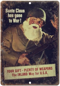 Weihnachtsmann USA Krieg Poster Kunst 12" x 9" Reproduktion Blechschild M86 - Bild 1 von 1